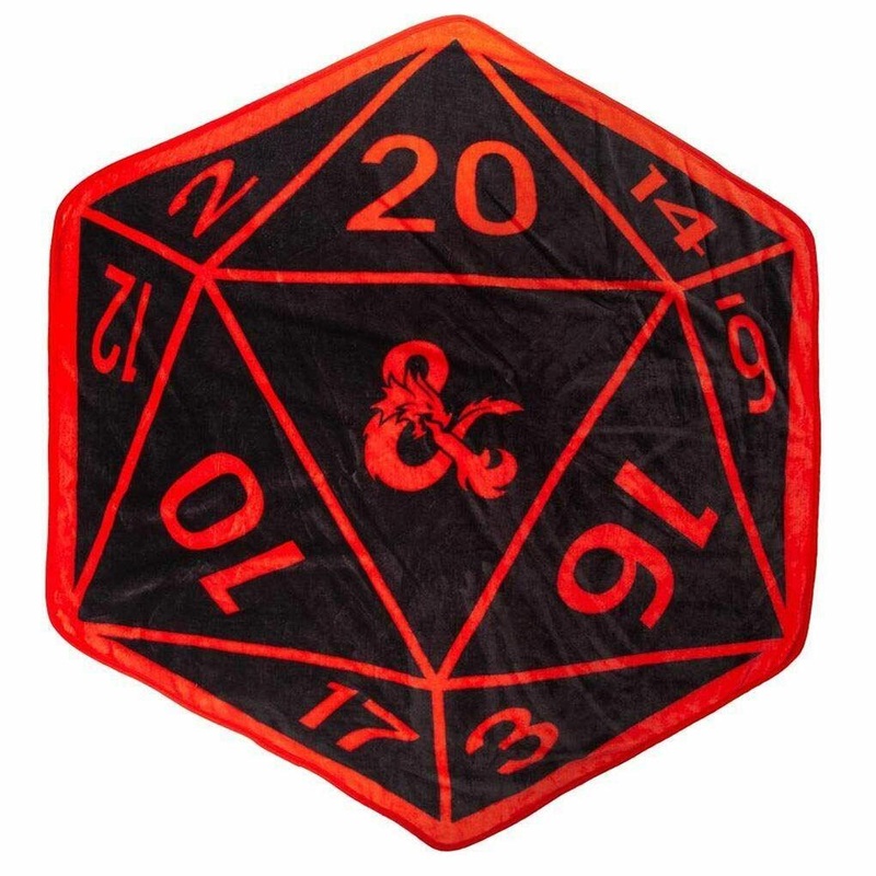 Dungeons & Dragons D20 Dice Shaped Digital Print Throw Blanket