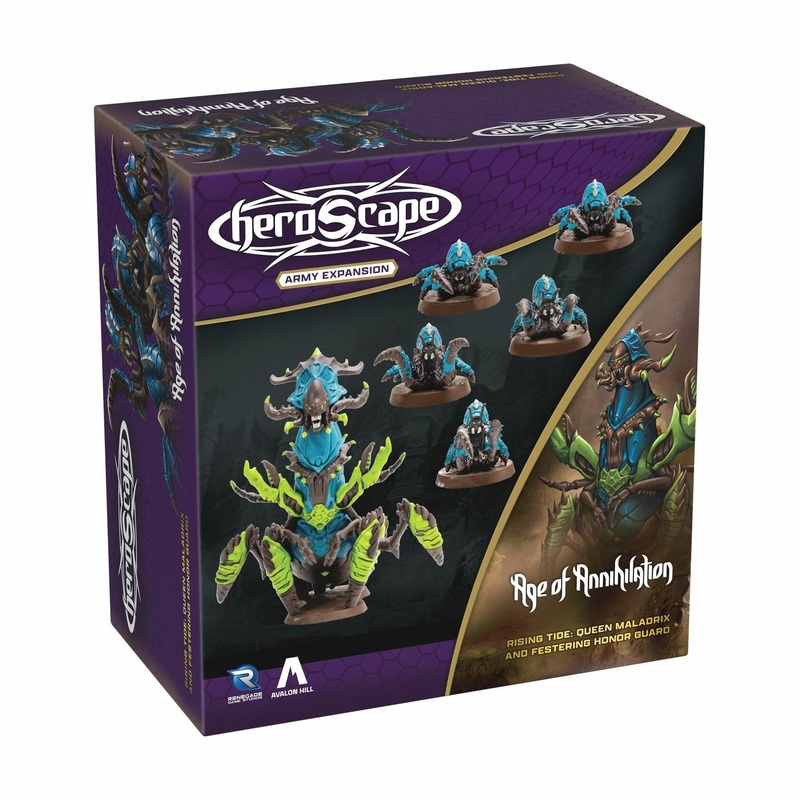 Heroscape: Rising Tide - Queen Maladrix & Festering Honor Guard Army Expansion (UNPAINTED)