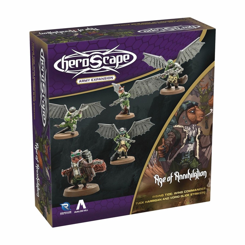 Heroscape: Rising Tide - Wing Commander Tuck Harrigan & Vorid Glidestrikers Army Expansion (UNPAINTED)