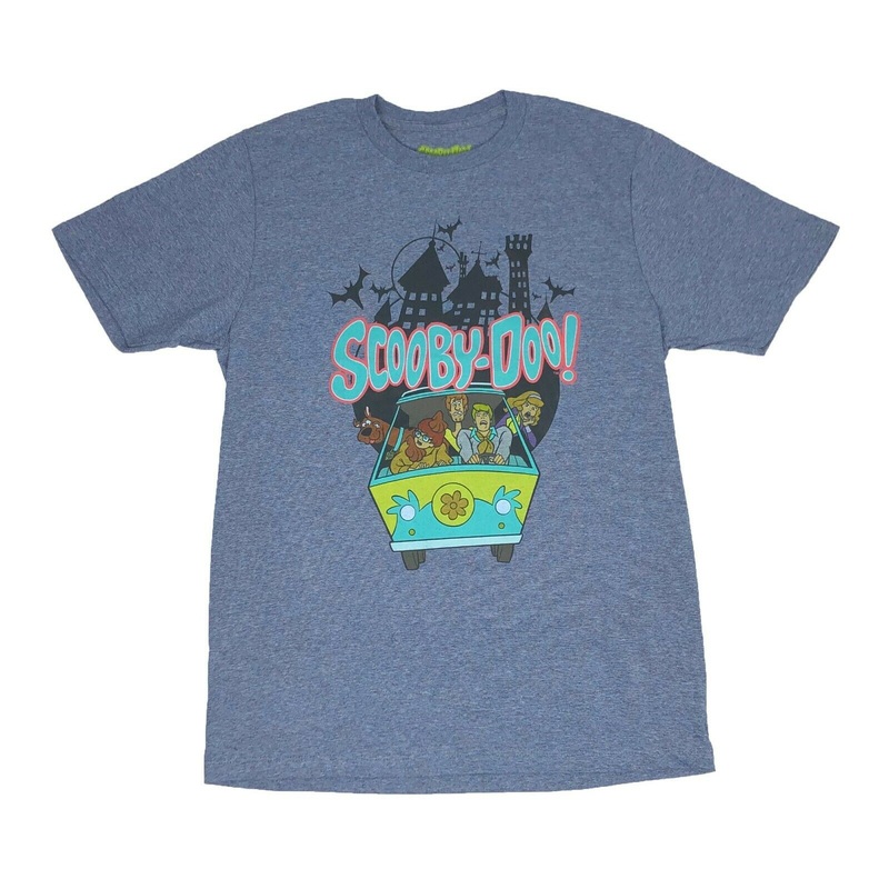 Scooby-Doo Van Cast Squad Men's Vintage Shirt, Heather Blue