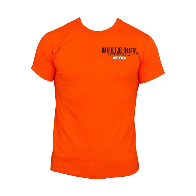 Suicide Squad Belle-Rev Inmate Penitentiary Adult T-Shirt, Orange