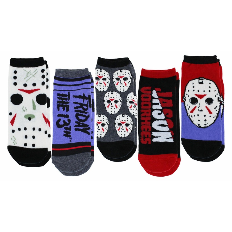 Friday the 13th Jason Voorhees Ladies Low-Cut Socks, 5-Pack, Shoe Size 4-10