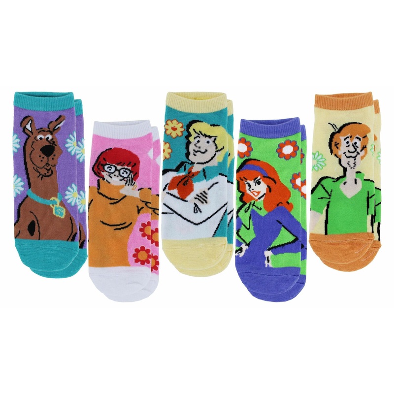 Scooby-Doo Characters Ladies Low-Cut Socks, 5-Pack, Shoe Size 4-10