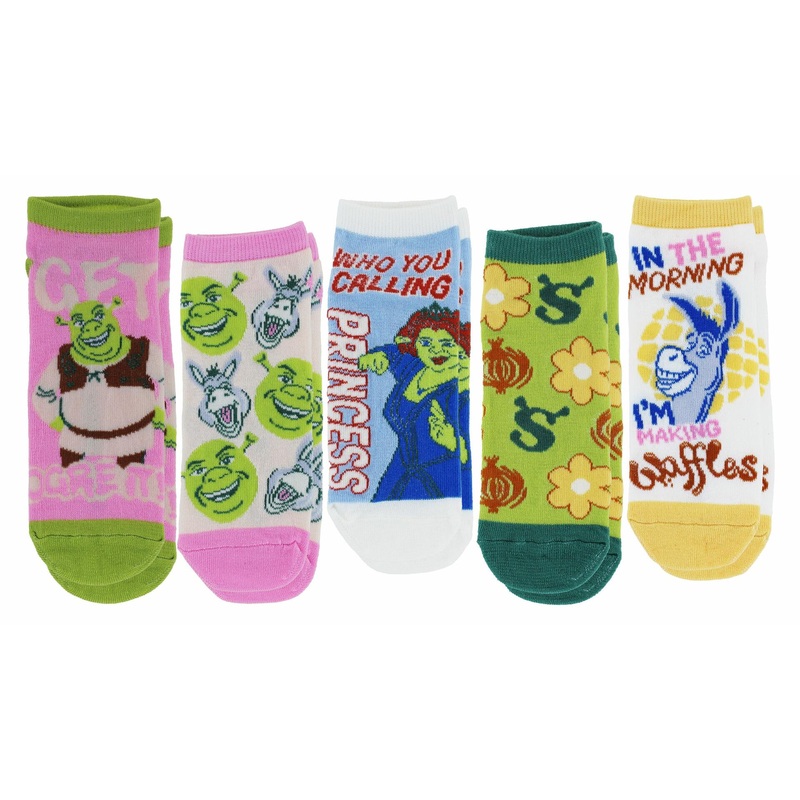 Shrek Quotes Ladies Low-Cut Socks, 5-Pack, Shoe Size 4-10