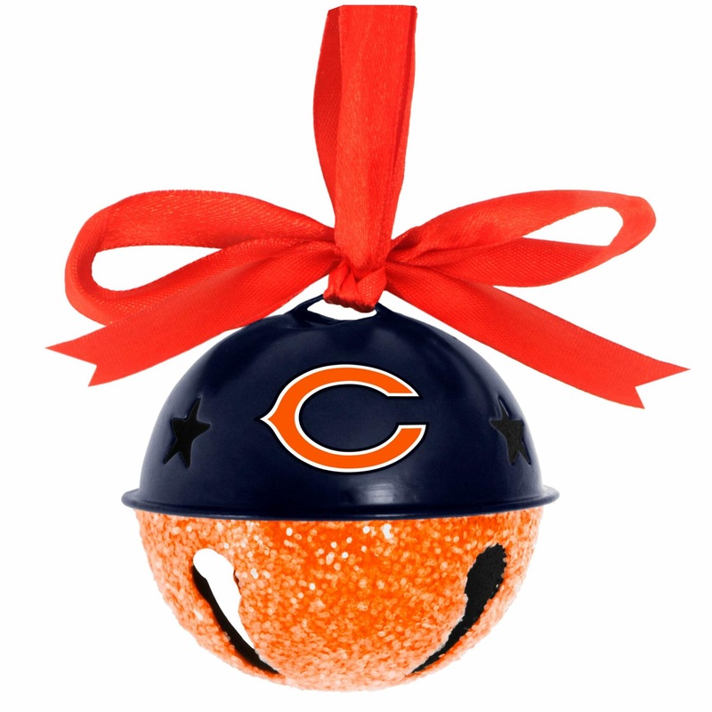Chicago Bears Metal Glitter Bell Ornament