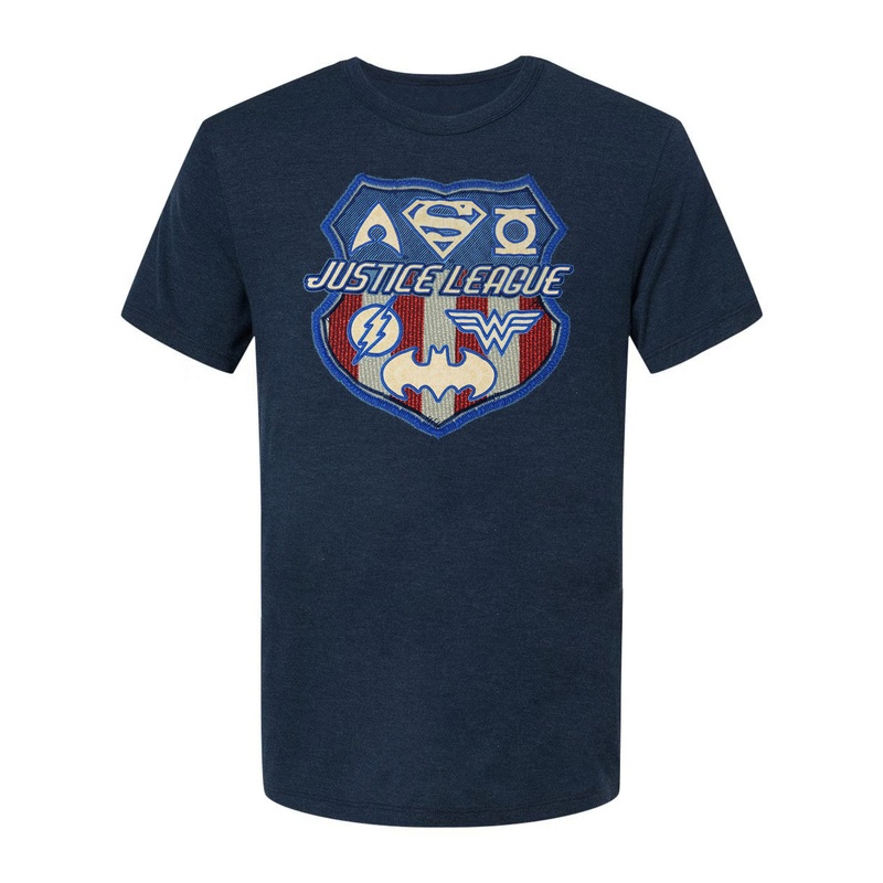 DC Comics Justice League Shield Faux Patch Men's Shirt