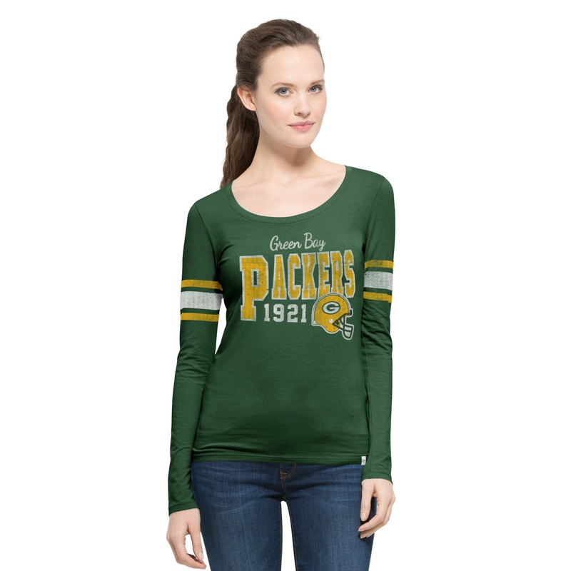 Green Bay Packers Homerun Women's Pine Long Sleeve Shirt