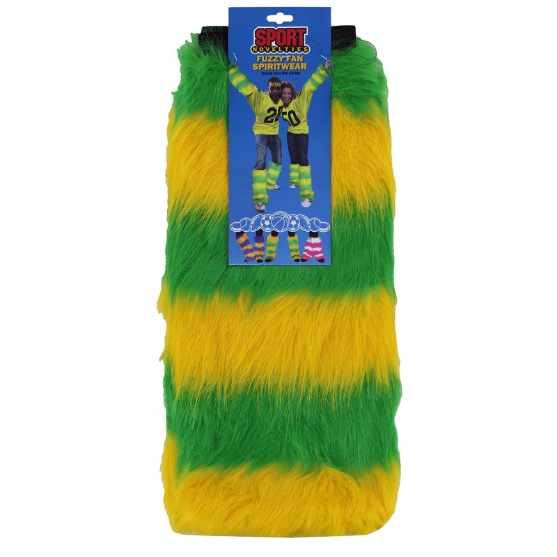 Fluffy Green & Gold Leg Warmers