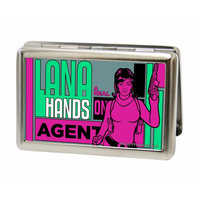 Archer Lana "A Real Hands on Agent" Large Business Card Holder - Green/Pink