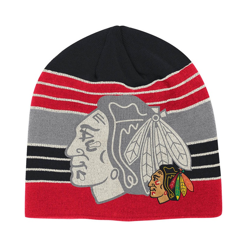 Chicago Blackhawks Face Off Beanie
