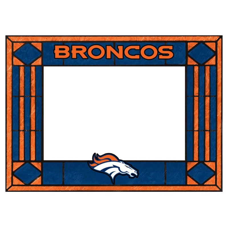 Denver Broncos Art Glass Horizontal Frame