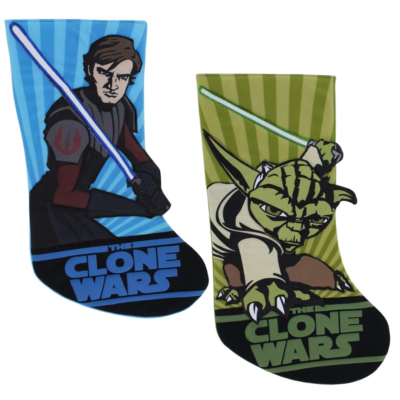 Star Wars Clone Wars Anakin and Yoda Applique Stocking Set