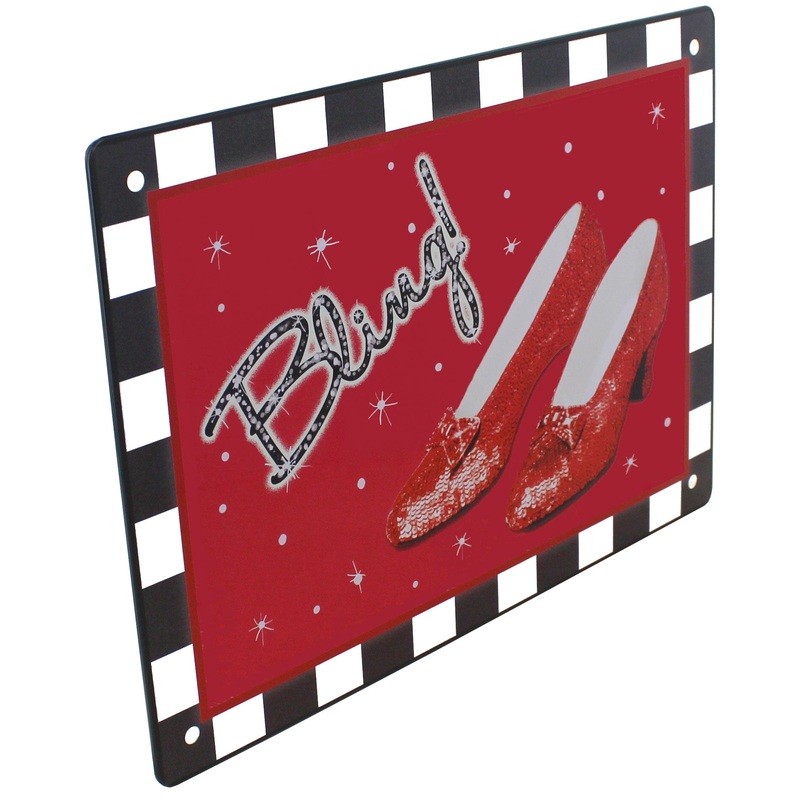 Wizard Of Oz Ruby Slippers Bling Tin Sign