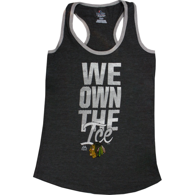 Chicago Blackhawks We Own The Ice Women's Charcoal Tank Top