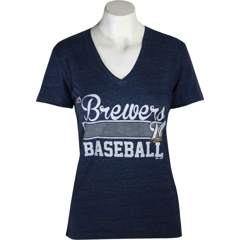 Milwaukee Brewers Scoreboard Scorcher Women's Navy T-Shirt