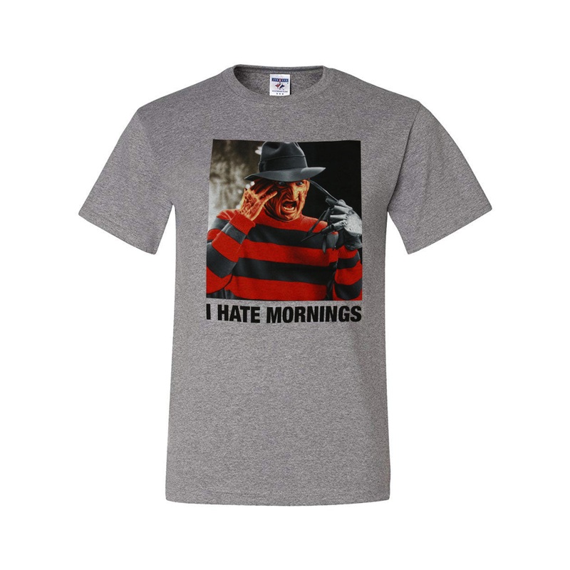 Nightmare on Elm Street I Hate Mornings Men's Grey Tee