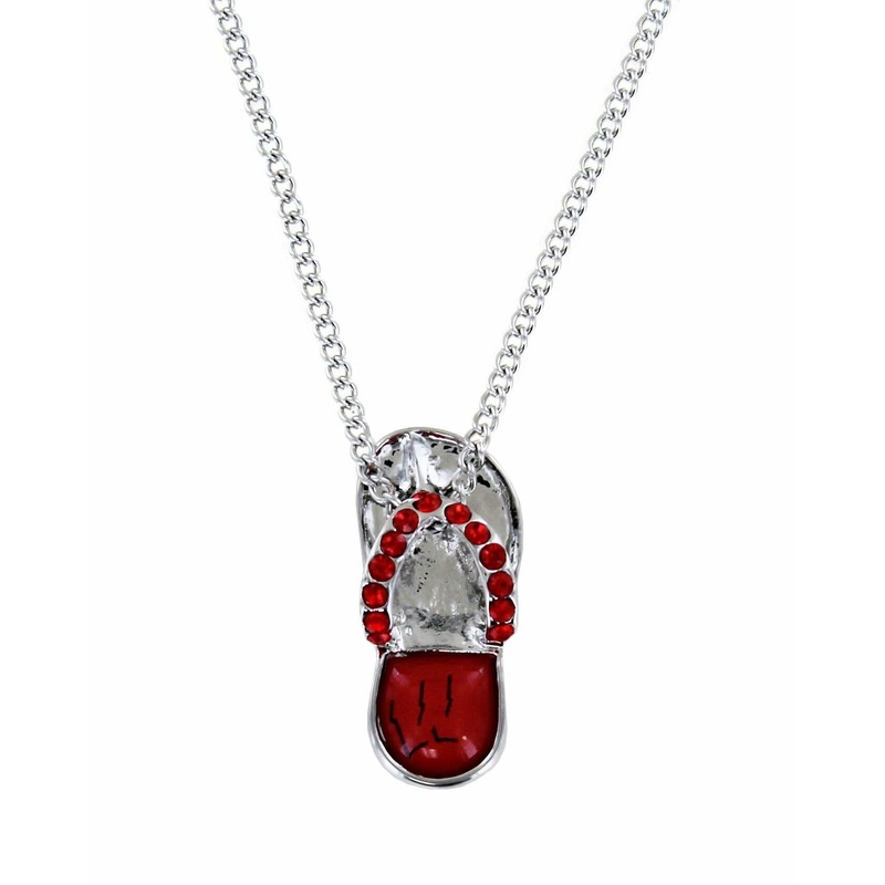 Wisconsin Badgers Flip Flop Pendant Necklace