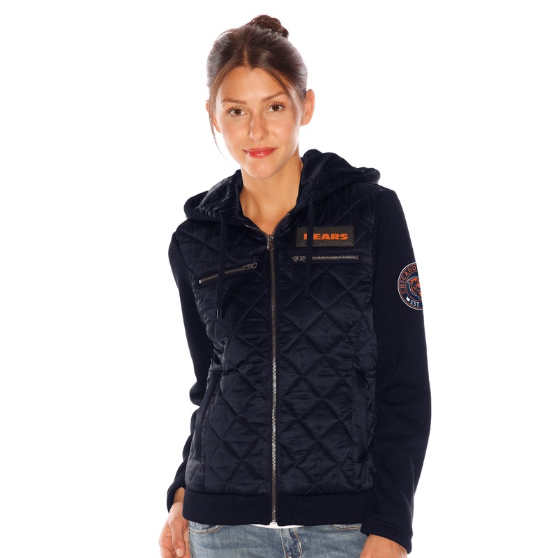 Chicago Bears Ladies Navy Quilted Jacket