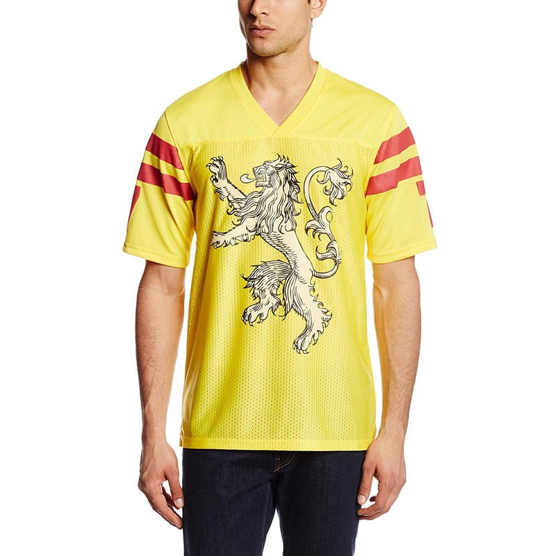 Game of Thrones House Lannister Men's Yellow Athletic Football Jersey