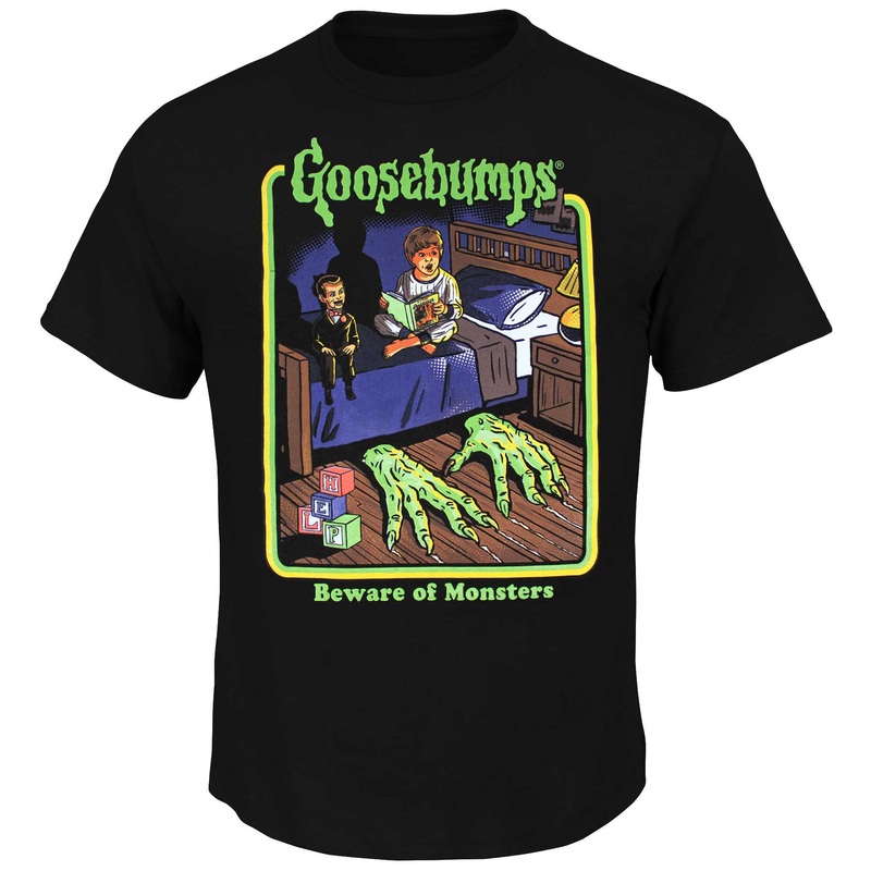 Goosebumps Beware of Monsters Bedtime Retro Men's T-Shirt, Black