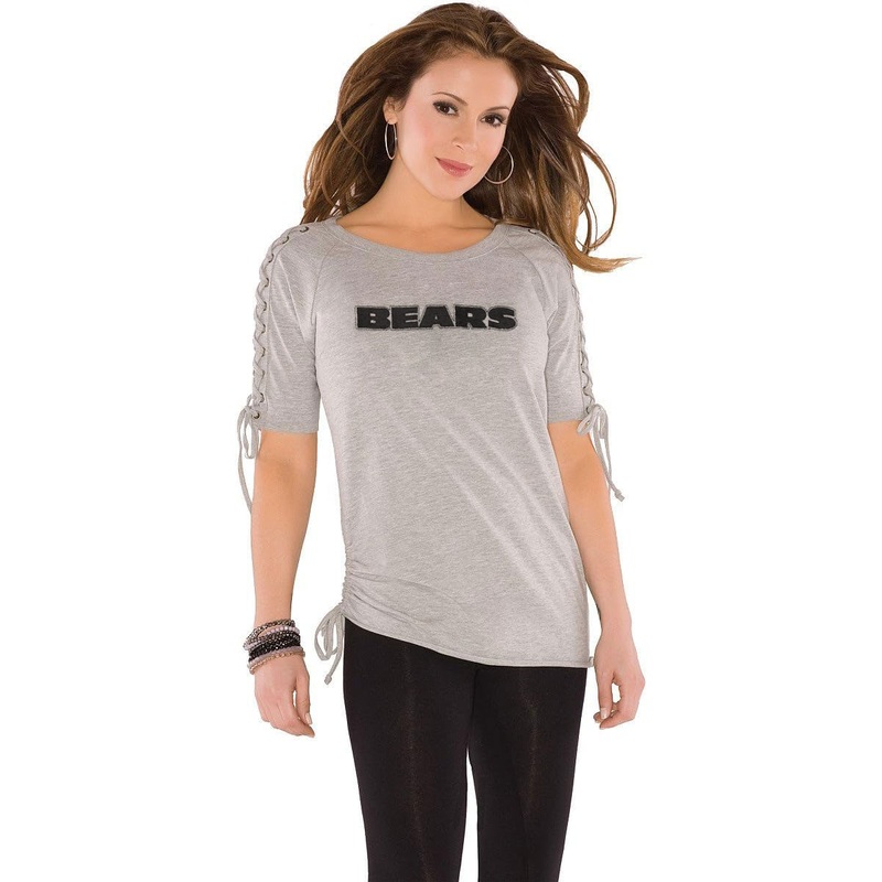 Chicago Bears Women's Shoulder Lace Top