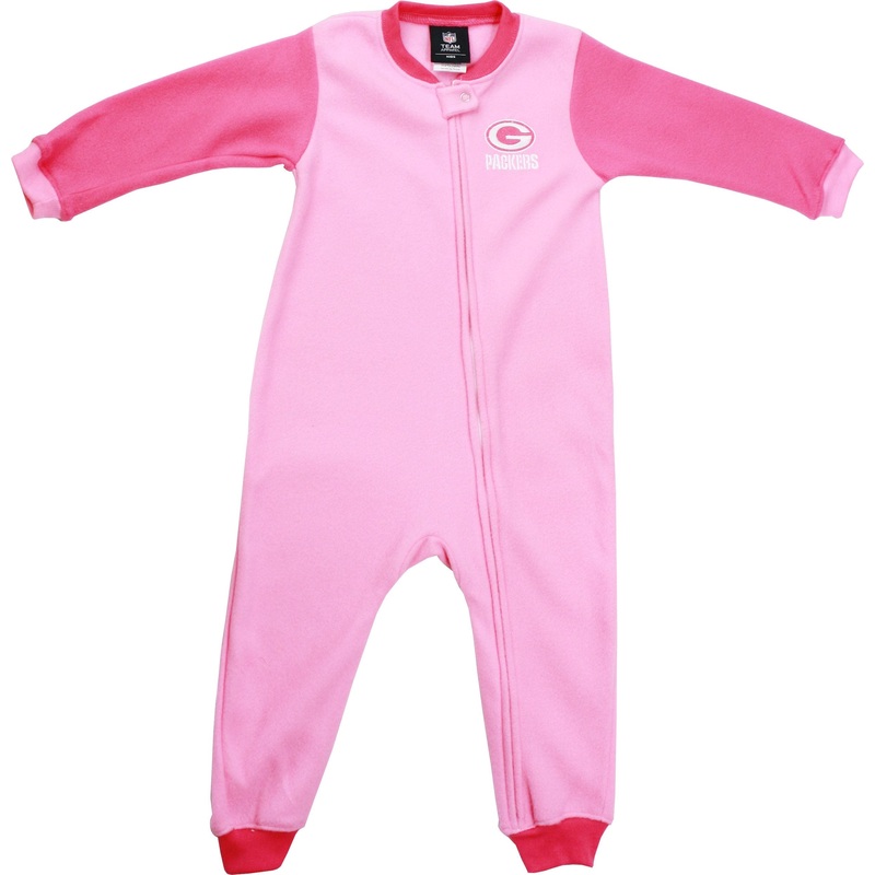 Green Bay Packers Pink Toddler Girl's Sleeper