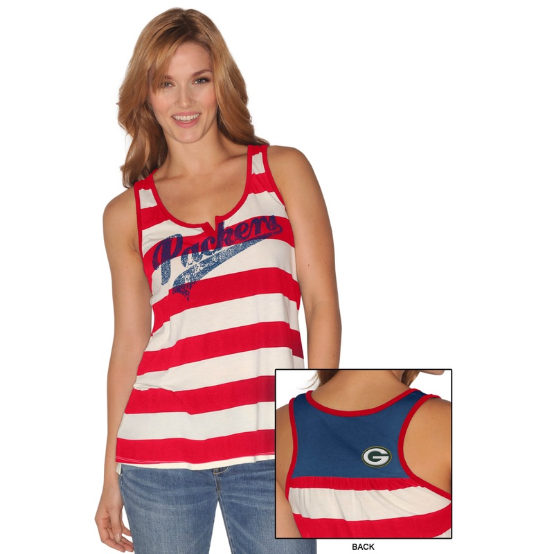 Green Bay Packers Women's Red, White, Blue Tank Top