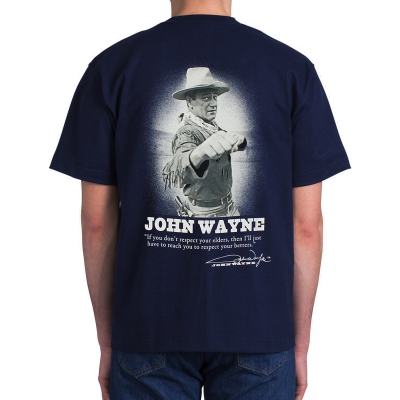John Wayne Respect Your Elders Men's Navy Blue T-Shirt