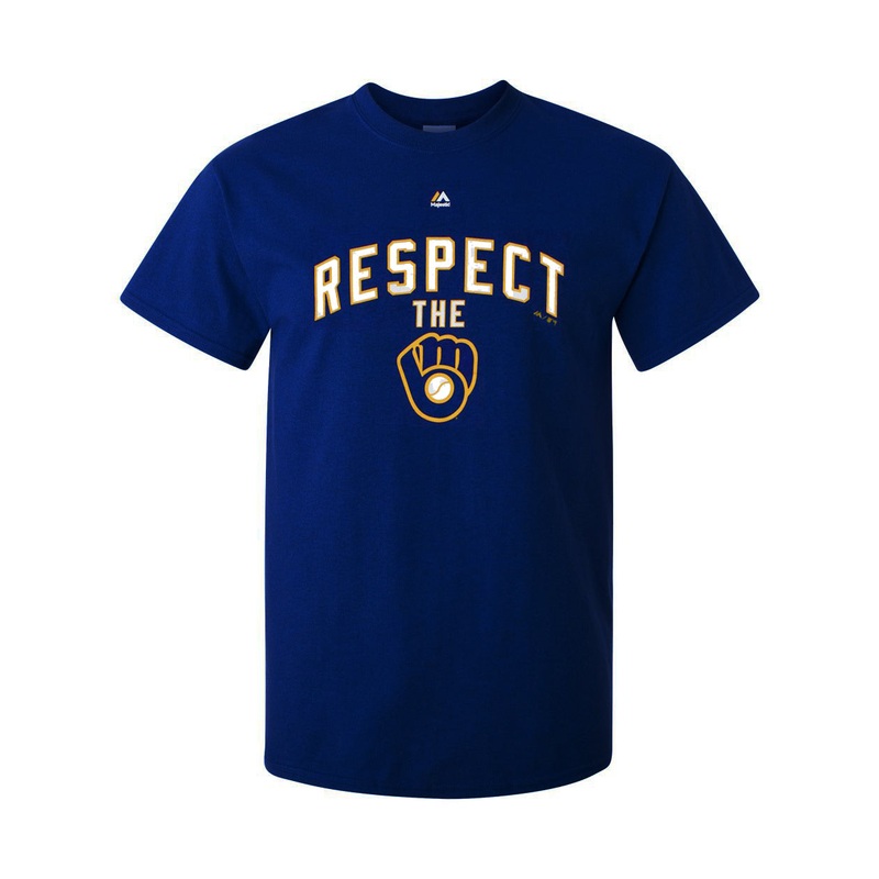 Milwaukee Brewers Respect Men's Blue Majestic Shirt