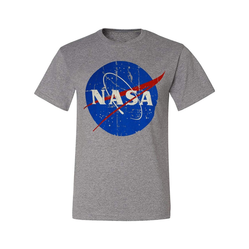 NASA Logo Men's Distressed Grey Shirt