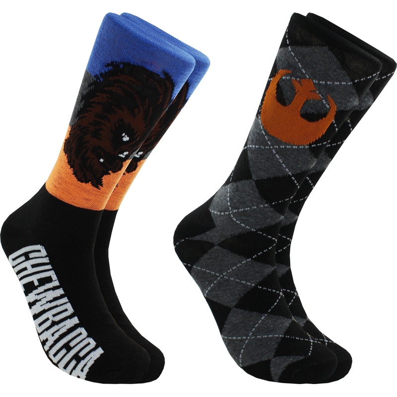 Star Wars Chewbacca Men's Casual Crew Socks, 2-Pack, 6-12