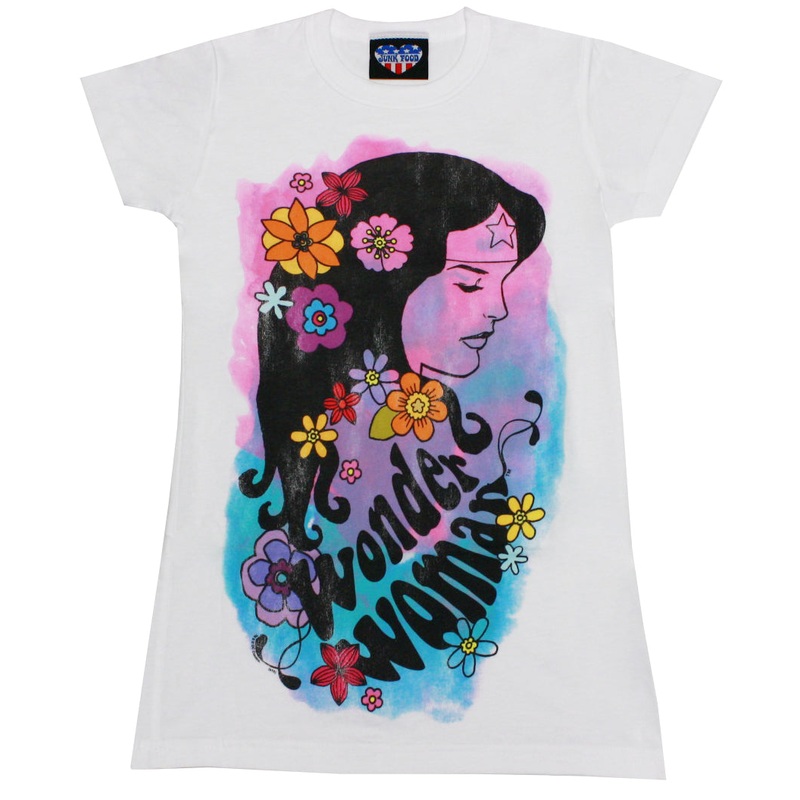 Wonder Woman Watercolor Floral Juniors T-Shirt