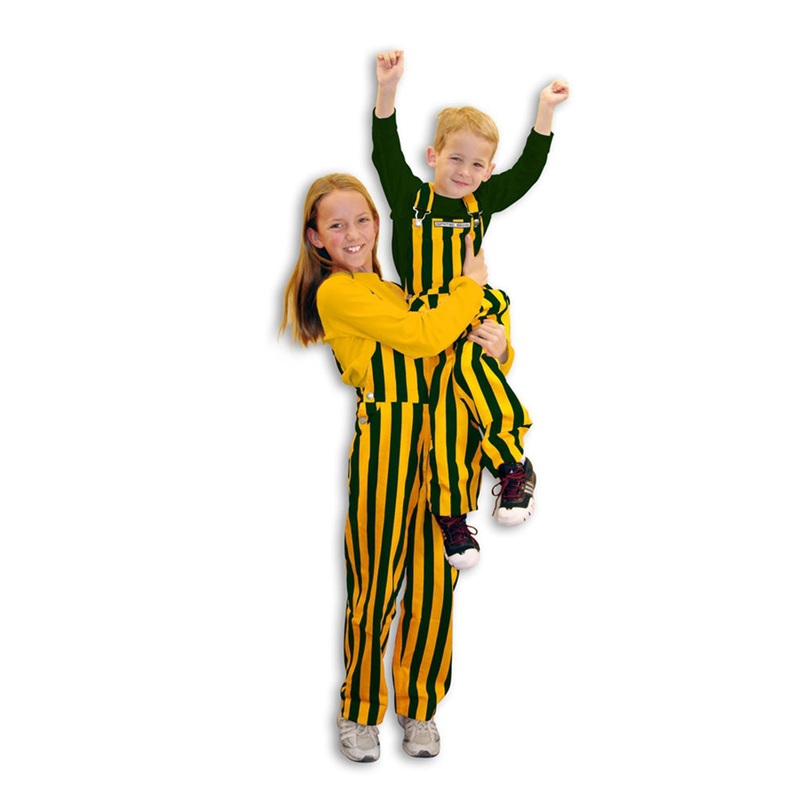 Youth Green & Yellow Striped Game Bibs Overalls