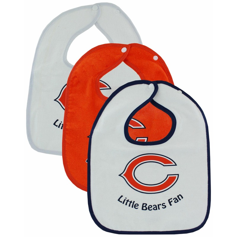 Chicago Bears 3 Pack Snap Bib Set