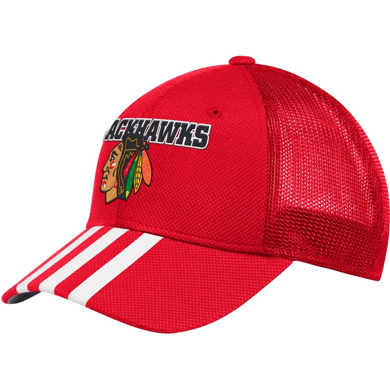 Chicago Blackhawks 3-Stripe Flex Slouch Cap