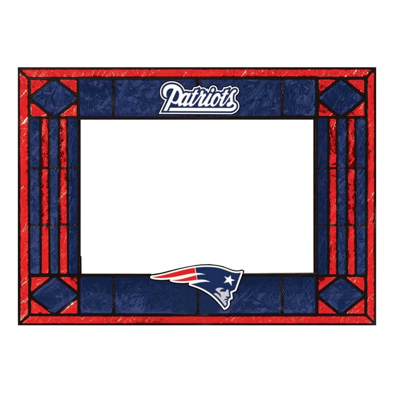 New England Patriots Art Glass Horizontal Frame
