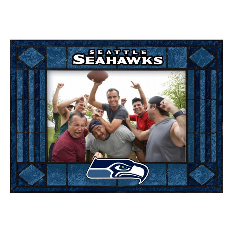 Seattle Seahawks Art Glass Horizontal Frame