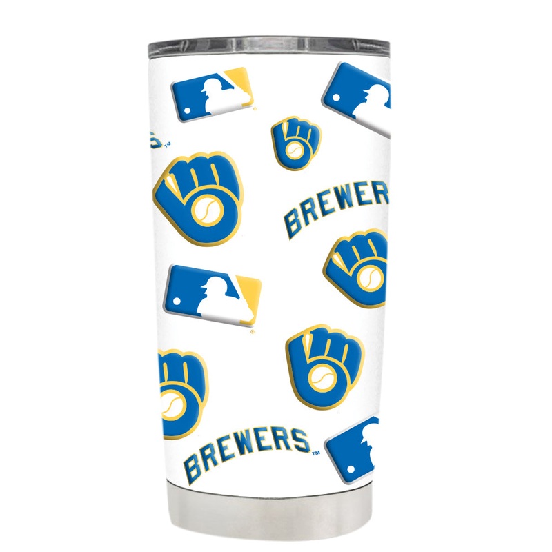 Milwaukee Brewers 20oz Powder Coat Covered Tumbler