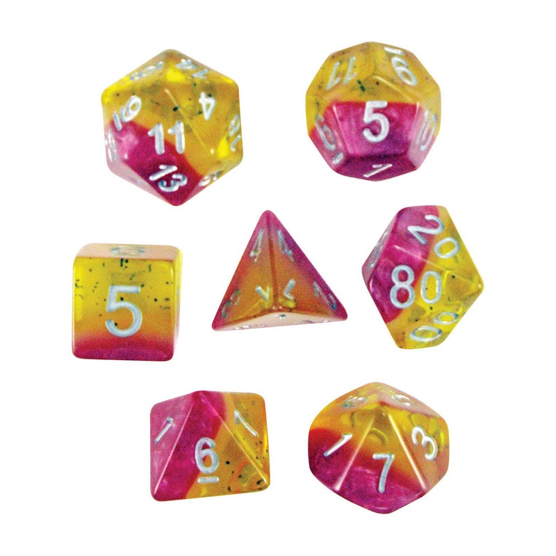 7-Piece Polyhedral Dice Set: Yellow Rose
