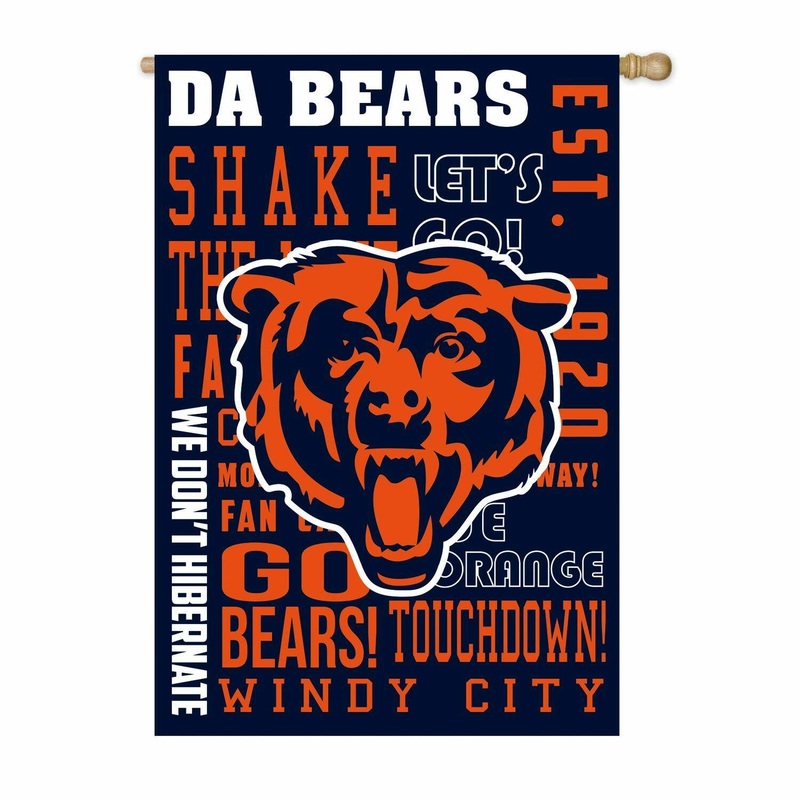 Chicago Bears Fan Rules 29" x 43" Decorative Team Vertical Flag
