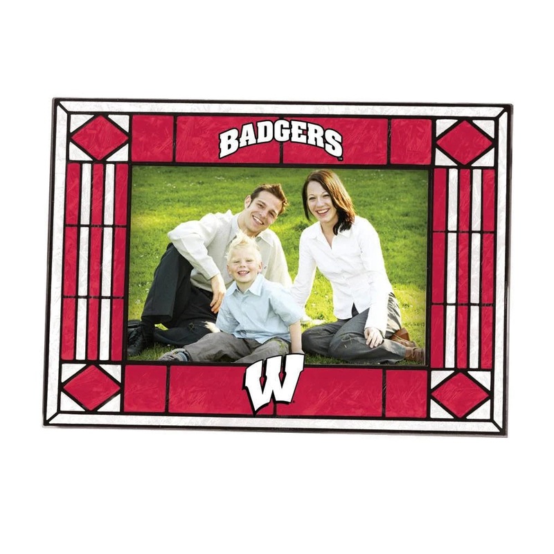 Wisconsin Badgers Art Glass Horizontal Frame