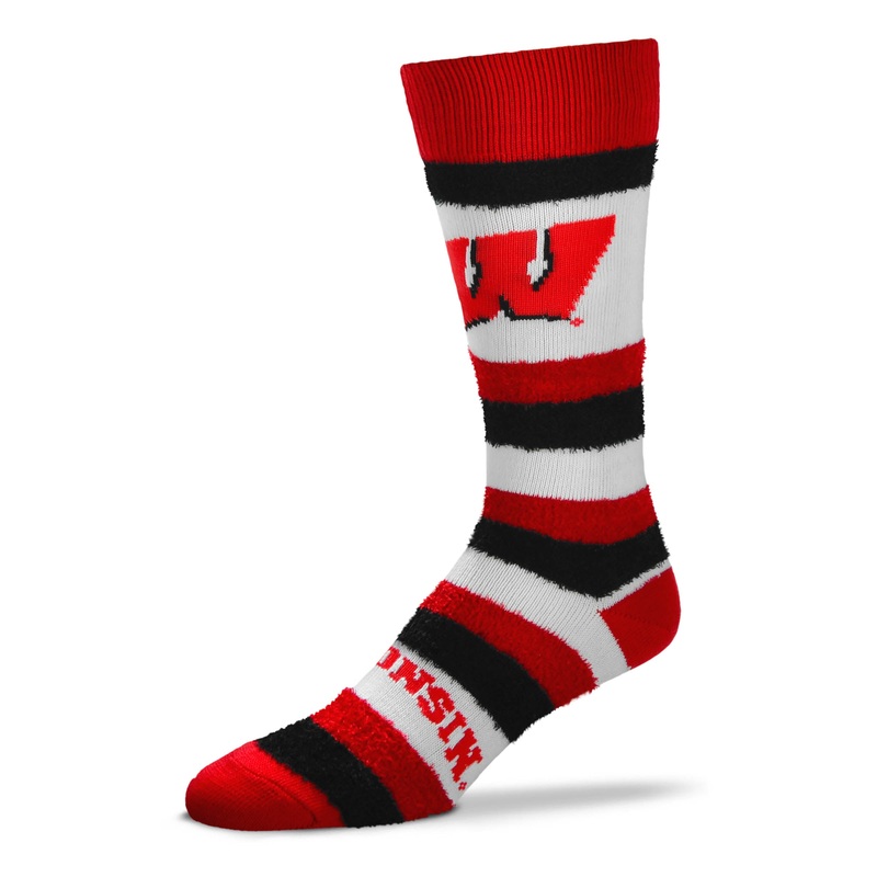 Wisconsin Badgers Pro Stripe DST Adult Crew Socks, One Size