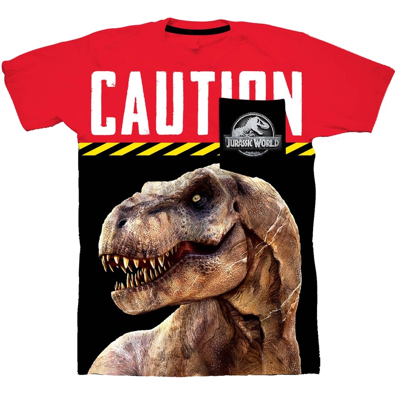 Jurassic World Caution: T-Rex Boy's Shirt with Pocket