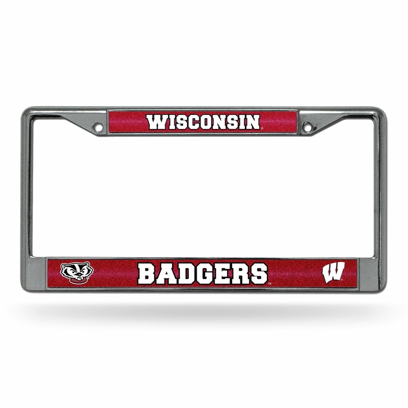 Wisconsin Badgers Bling Chrome License Plate Frame