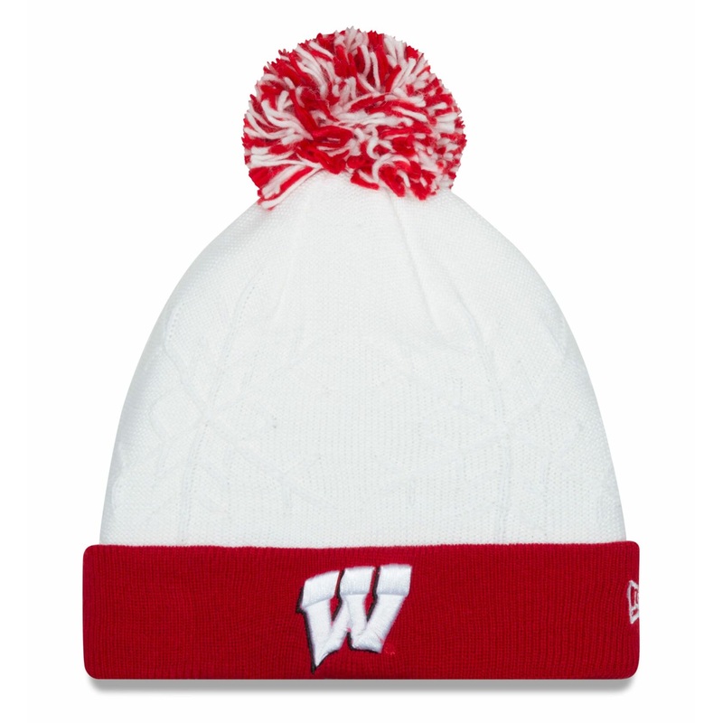 Wisconsin Badgers Snow Crown White Knit Women's Hat