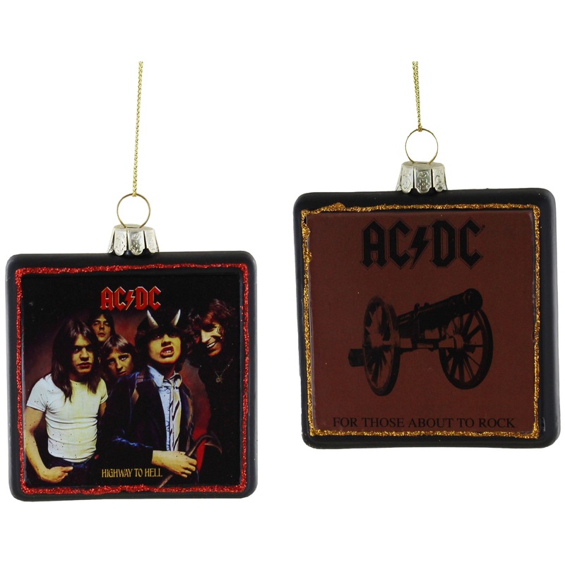AC/DC Glass Album Cover Ornament, 2 Assorted