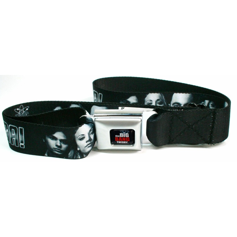 Big Bang Theory Black & White Group Pose Seatbelt Belt