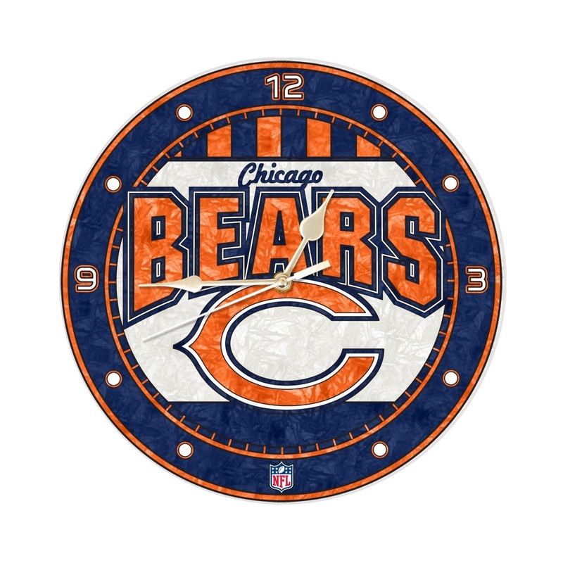 Chicago Bears 12" Art Glass Clock