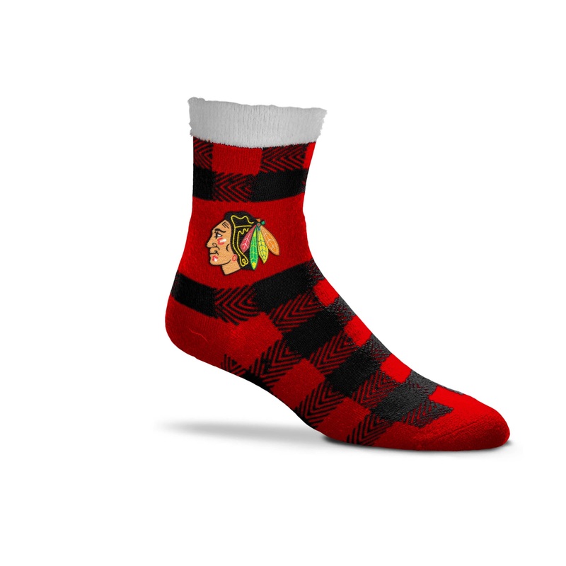 Chicago Blackhawks Buffalo Plaid Slipper Socks, One Size