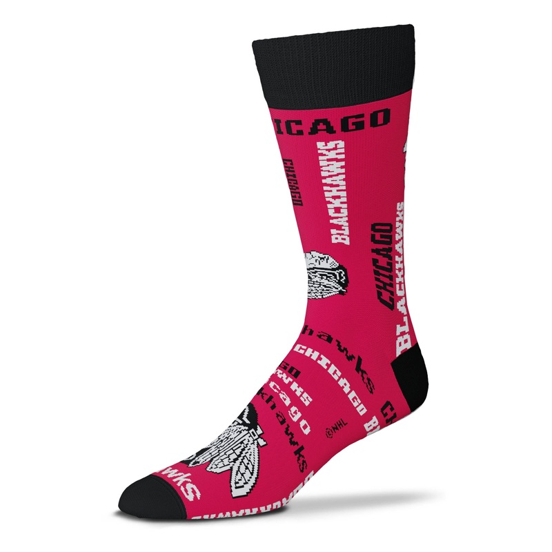 Chicago Blackhawks Wall to Wall Socks, One Size